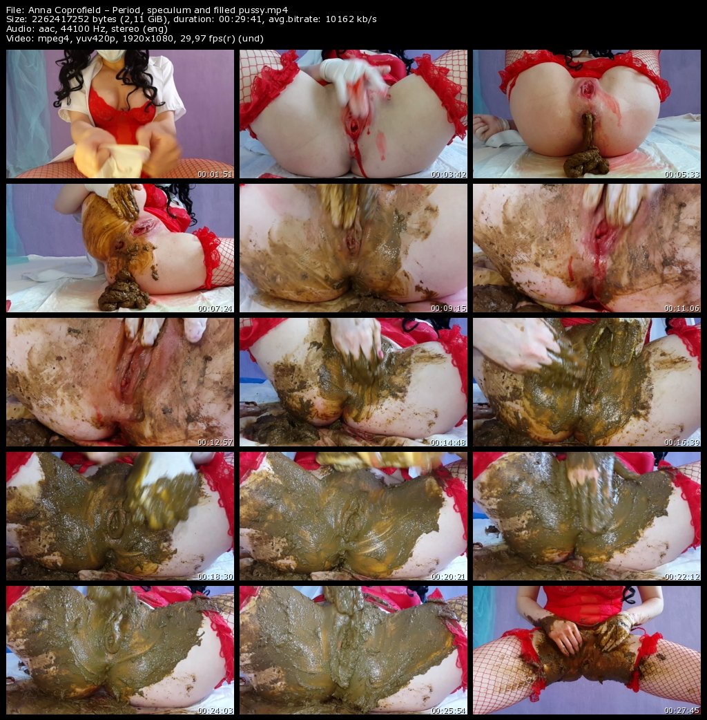Period, speculum and filled pussy - Full HD 1080p
