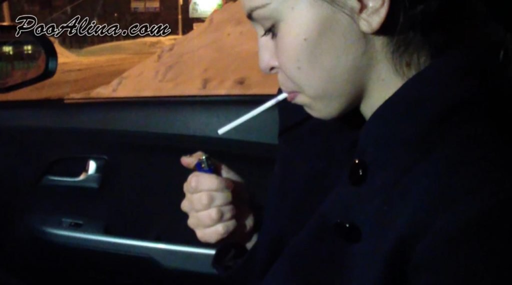 Pooalina - Young Alina Smoking And Pooping In The Car - 1