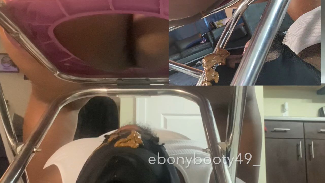 Feeding hungry slave lots of thick shit starring in video Ebonybooty49 – ($18.99 ScatShop) Toilet Slavery