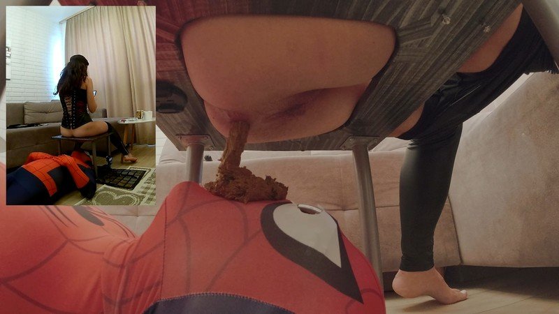 Mistress Anna Day 6 – Making Spiderman a full toilet