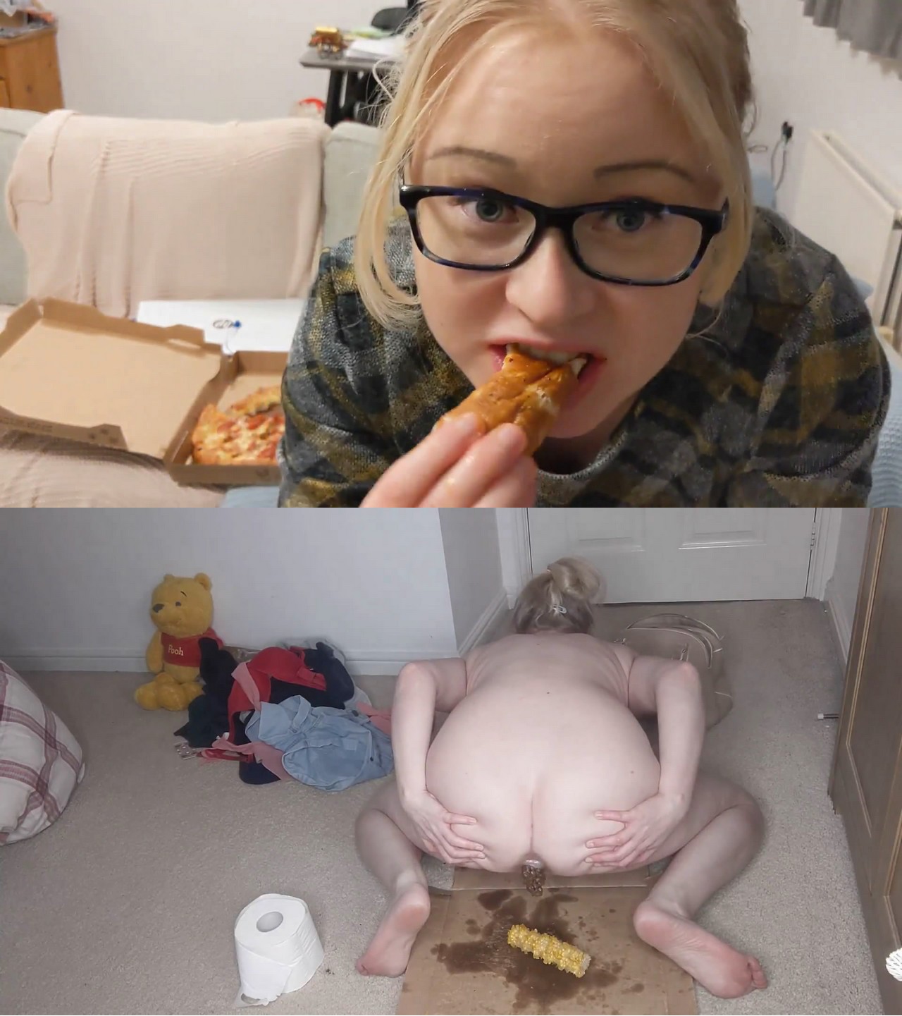 Pizza “Dine & Dump” starring in video PooGirlSofia ($15.99 ScatShop) – Pee