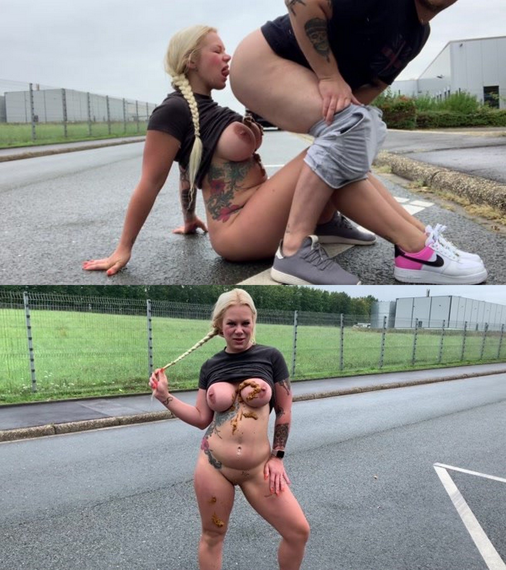 Hungry for sports – please shit me really full – Public on the roadside starring in video Devil Sophie ($24.99 ScatShop)