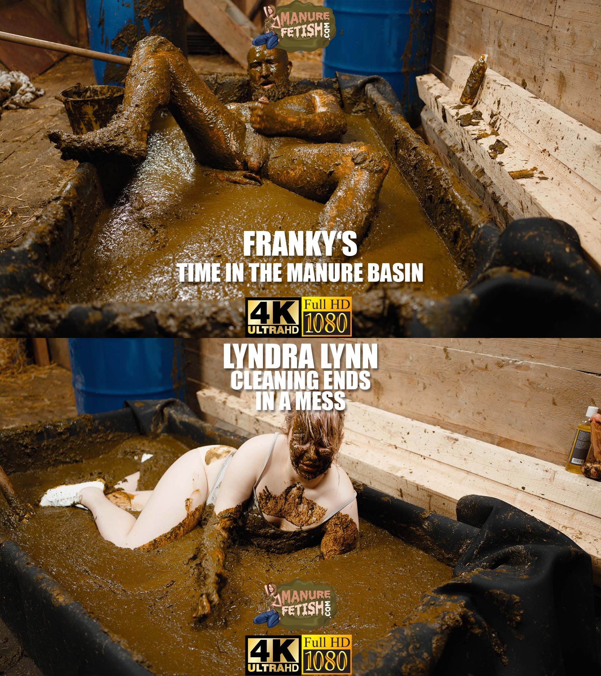 frankys time in the manure basin + lyndra lynn cleaning ends in a mess (24.99€+14.99€ ManureFetish)