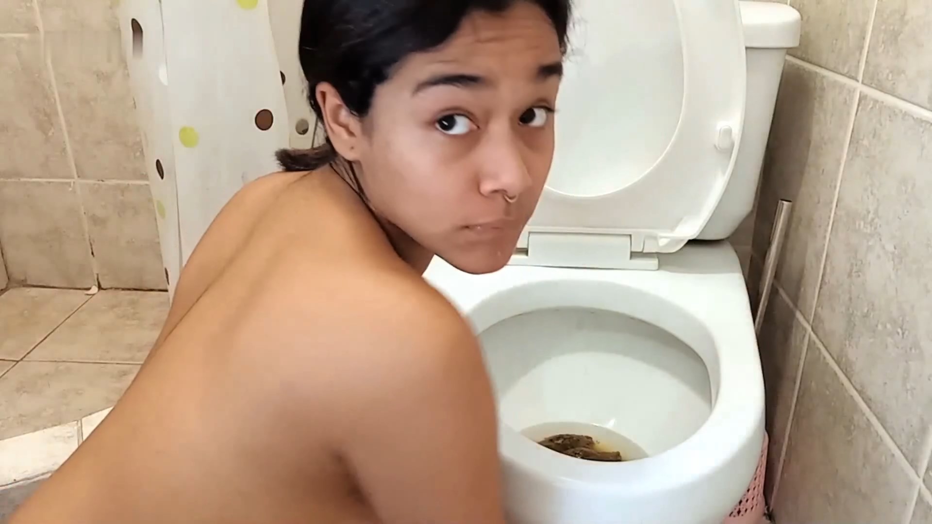 Eating my dirty toilet, after pooing (Special scat porn request from our  premium user) $28.99 by Mirellabb from 11 - Extreme Scat Porn Site #1