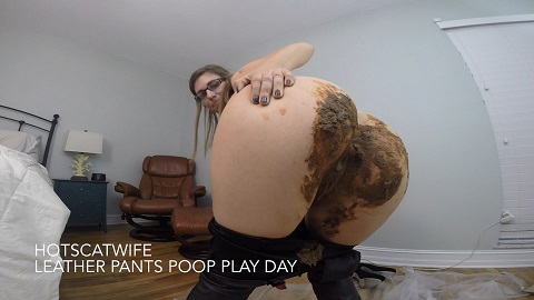 HotScatWife – Leather PANTS POOP PLAY DAY