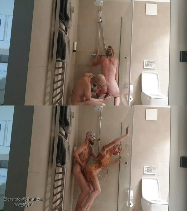 Scatsex in hotel shower (no male scat) starring in video Versauteschnukkis |  Dec 11, 2022 ($24.99 ScatShop)