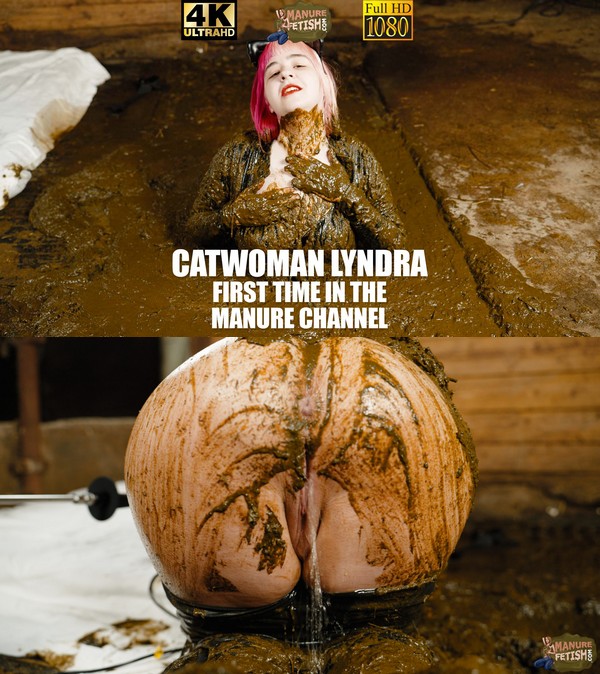 Catwoman Lyndra first time in the manure channel (€39,99 ManureFetish/Scatbook)
