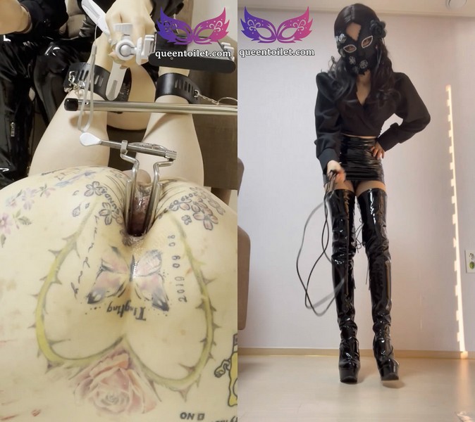 Korean Queen: Korean Queen pees inside her slave’s anal  ($14.99 ScatShop)