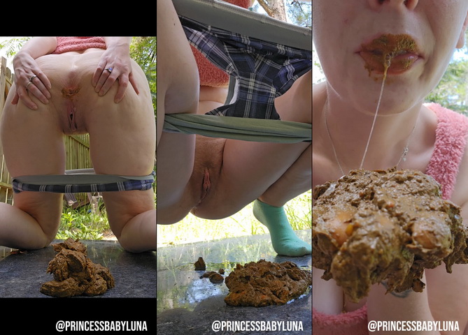 PrincessBabyLuna – Pooping Outside and Playing With It